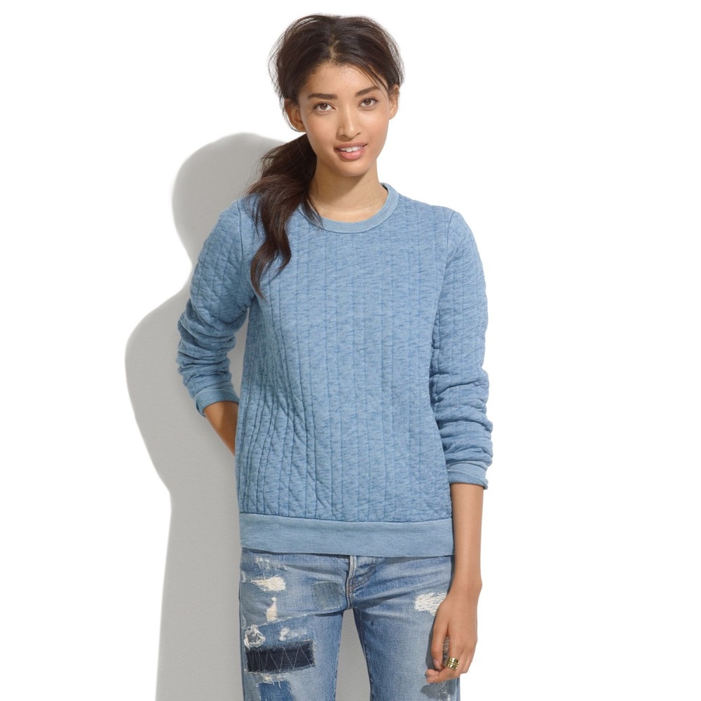 Madewell Blue Indigo Ink Quilted Sweater 💙